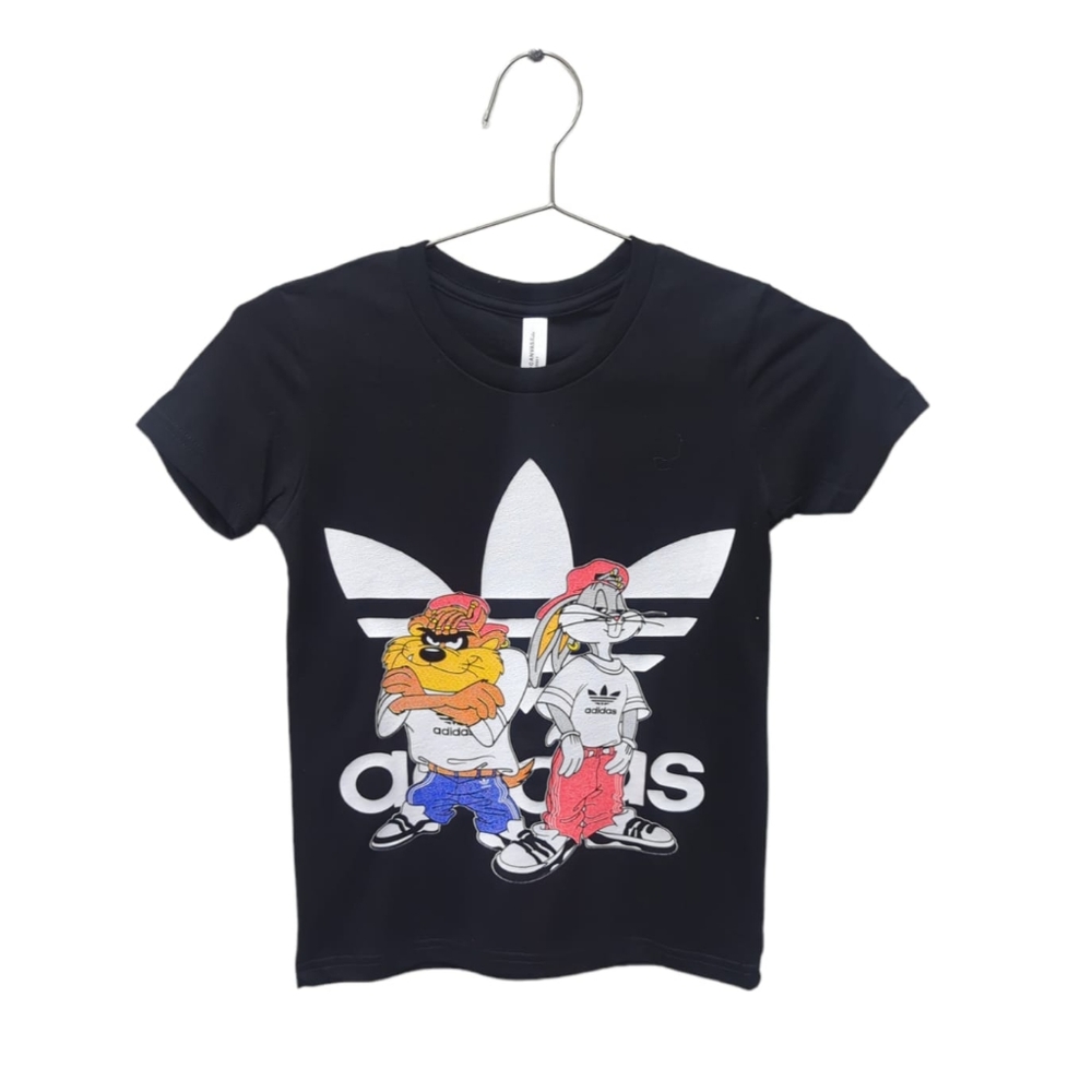 Bugs and Taz Cartoon Design on Black Adult or Kids T-shirt